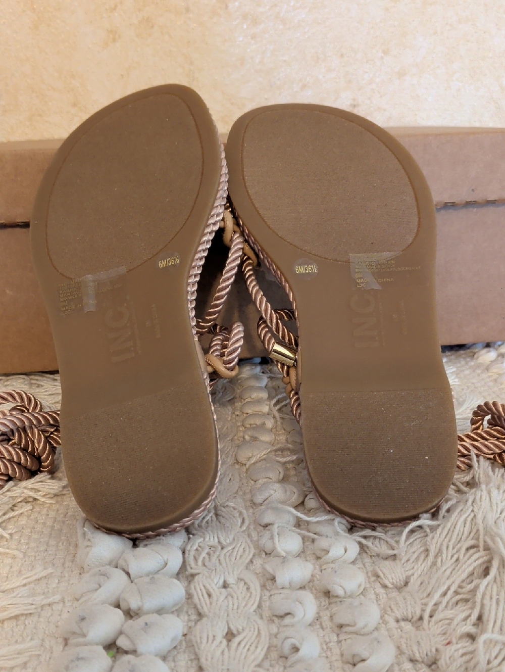 INC Shell & Rope Sandals 6 - Picture 7 of 7